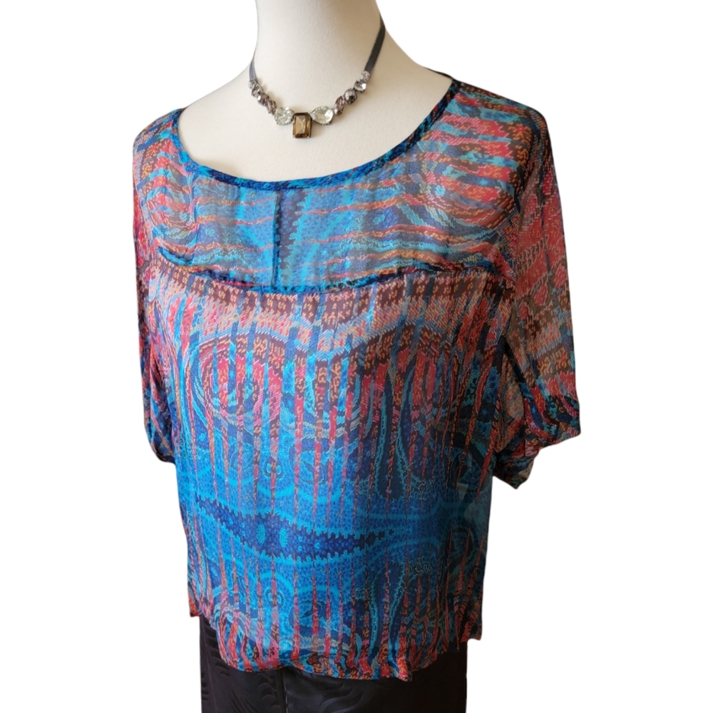 GYPSY 05 | 100% SILK GEO PRINT TOP